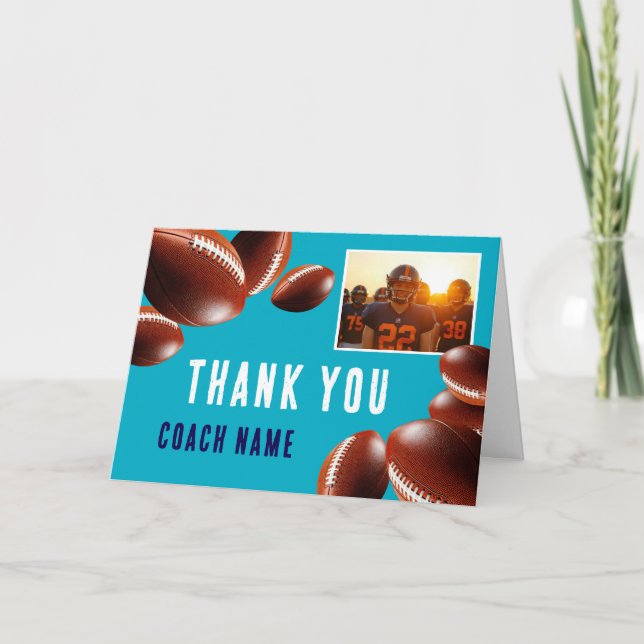 American Football Coach Name Photo Dankeskarte (Vorderseite)