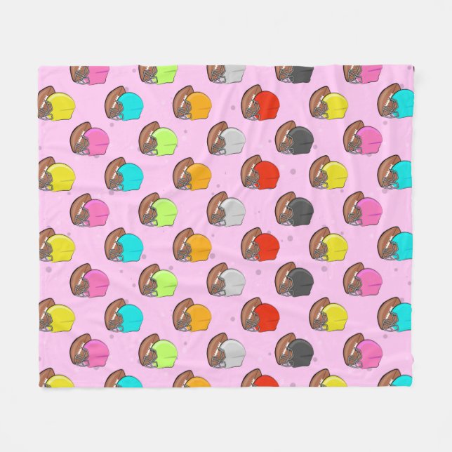 American Football - Colorful Helmets   Fleecedecke (Vorderseite (Horizontal))