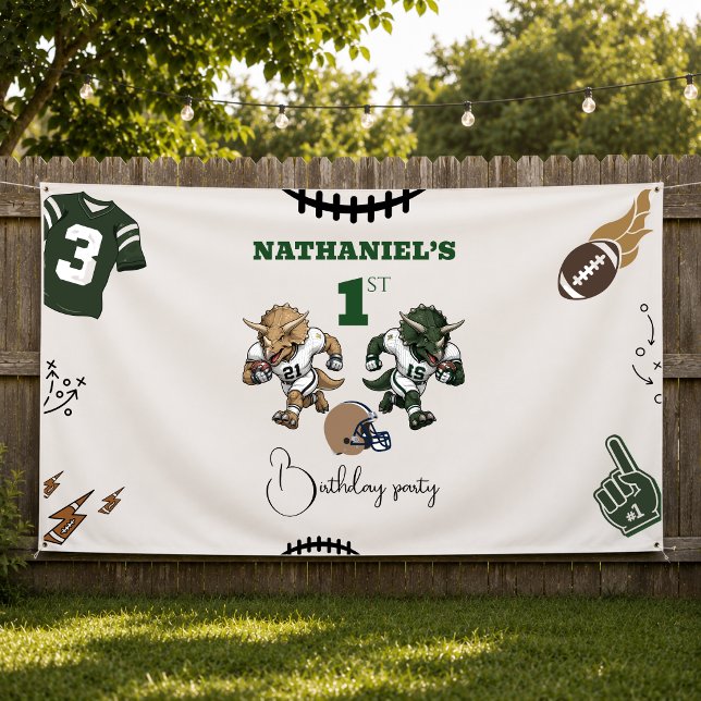 American Football Dinosaur Geburtstag  Banner (Von Creator hochgeladen)