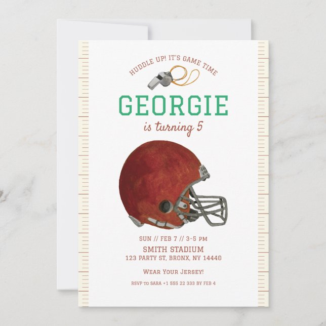 American Football Einladung | Football Helm (Vorderseite)