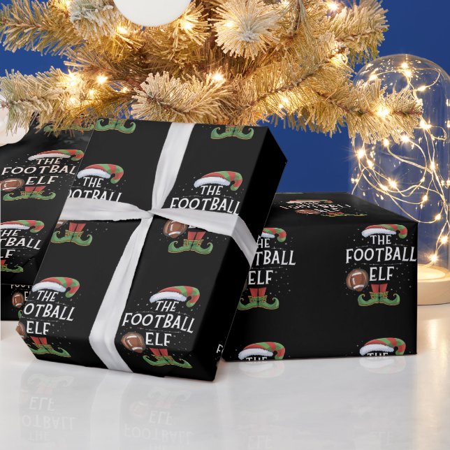 American Football Elf Family - Weihnachten Geschenkpapier (Feiertage)
