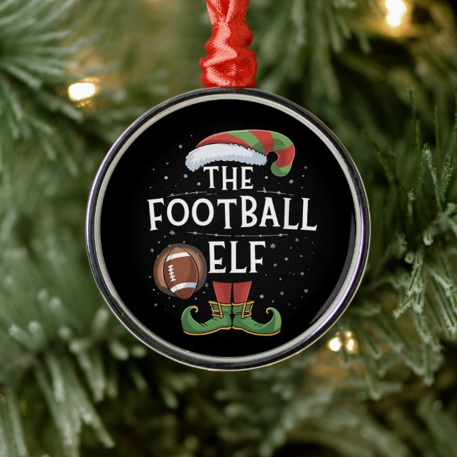 American Football Elf Family - Weihnachten Ornament Aus Metall (Baum)