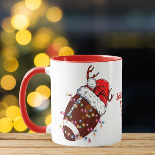 American Football ELF Weihnachtsmann Hut Weihnacht Tasse