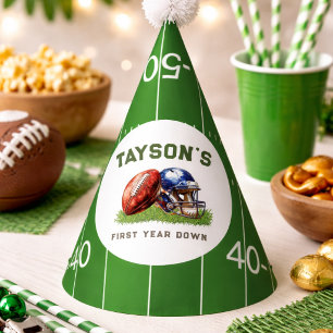 American Football Erstes Jahr Down 1. Geburtstag Partyhütchen