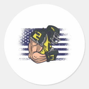 American Football Fan Jersey Shirt USA Flag Runder Aufkleber