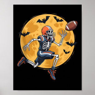 American-Football-Fan-Skelett-Halloween-Männer-Jun Poster