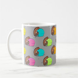 American Football - Farbenfrohe Helme & Ball Kaffeetasse