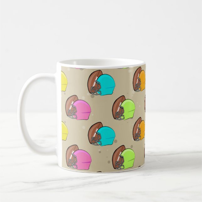 American Football - Farbenfrohe Helme Kaffeetasse (Links)