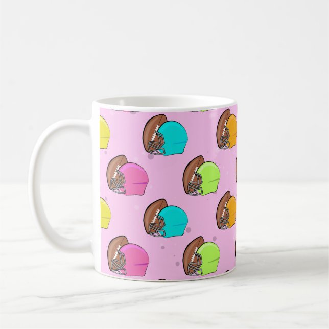 American Football - Farbenfrohe Helme Kaffeetasse (Links)