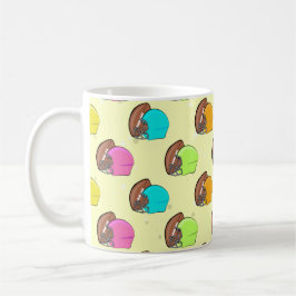 American Football - Farbenfrohe Helme und Ball Kaffeetasse