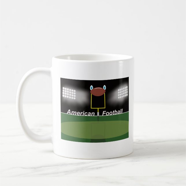 American Football Feld mit Tor und Ball Kaffeetasse (Links)