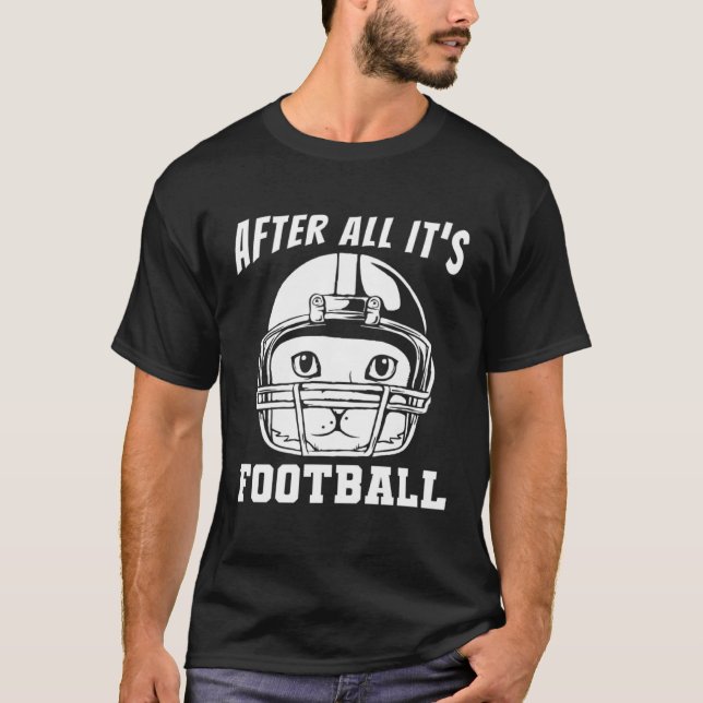 American Football Feline Player Footballer  Footba T-Shirt (Vorderseite)