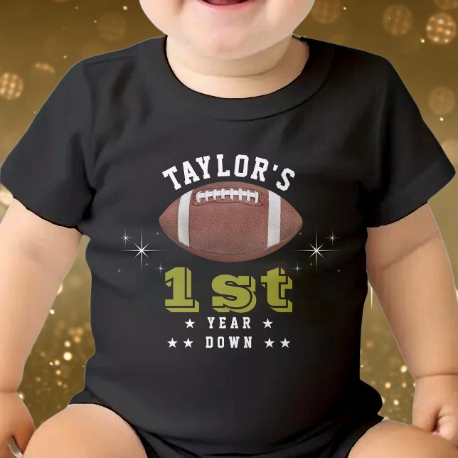 American Football Field 1. Geburtstag Party Baby Strampler (American Football Field 1st Birthday Party Baby Bodysuit)