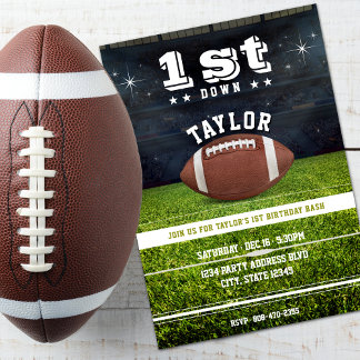 American Football Field 1. Geburtstag Party Einladung