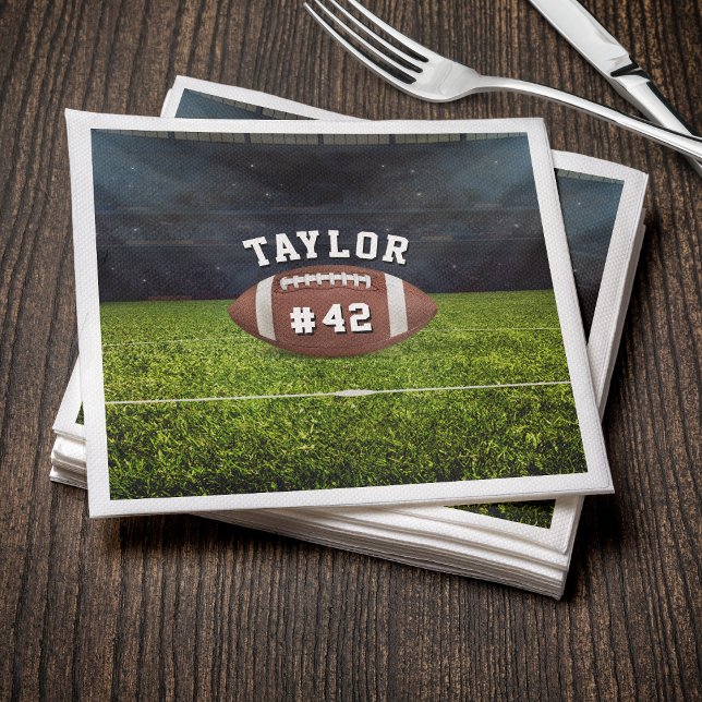 American Football Field Name Team Jersey Nummer Serviette (American Football Field Name Team Jersey Number Napkins
)