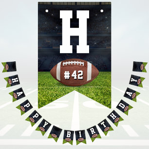 American Football Field Team Number Happy Birthday Wimpelkette