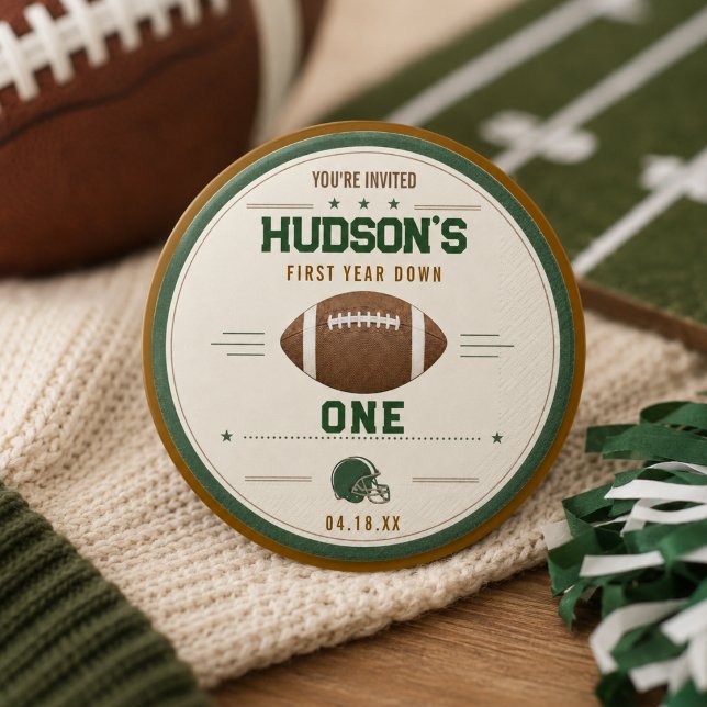 American Football First Year Down 1. Geburtstag Button (American Football First Year Down 1st Birthday button)
