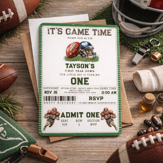 American Football First Year Down 1. Geburtstag Einladung