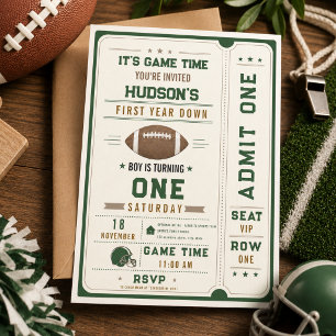 American Football First Year Down 1. Geburtstag Einladung