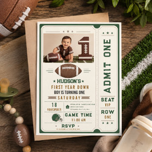 American Football First Year Down 1. Geburtstag Einladung