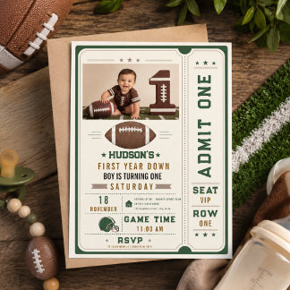 American Football First Year Down 1. Geburtstag Einladung