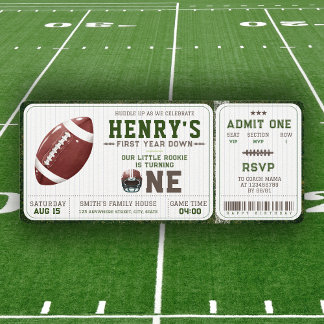 American Football First Year Down 1. Geburtstag Einladung