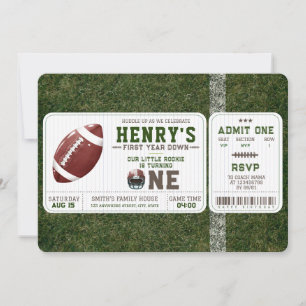 American Football First Year Down 1. Geburtstag Einladung