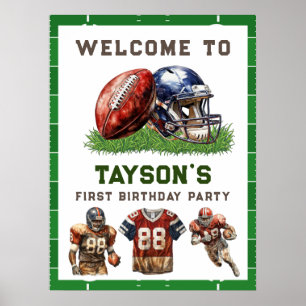 American Football First Year Down 1. Geburtstag Poster