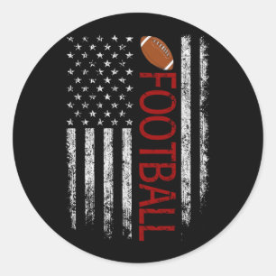 American Football Flag Helm Vintage Rugby Ball Runder Aufkleber