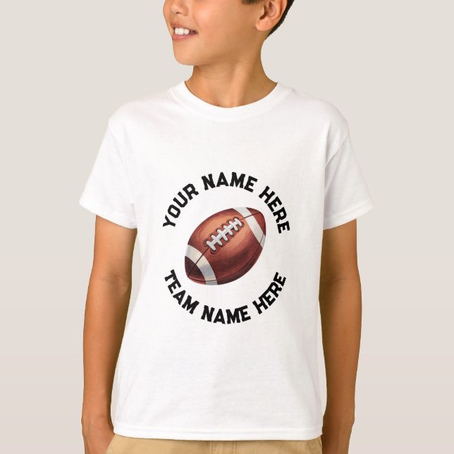 American Football Fügen Sie Ihren Namen Personalis T-Shirt (Vorderseite)