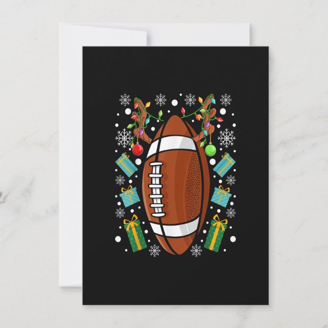 American Football Funny Christmas Reindeer Xmas Li Einladung (Vorderseite)