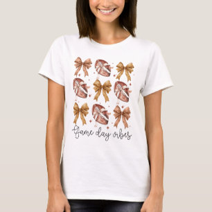 American Football Game Day Vibes Coquette Schleife T-Shirt