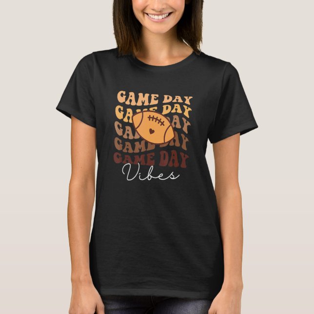 American Football Game Day Vibes Rugby Retro Sport T-Shirt (Vorderseite)