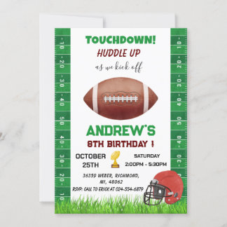 American Football Geburtstag mit Foto Einladung