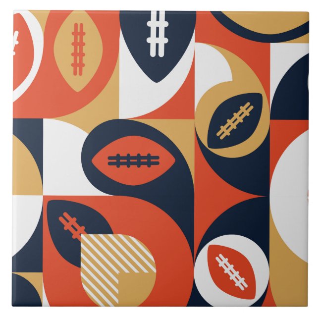American Football Geometric Muster Fliese (Vorderseite)