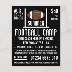 American Football & Goal Football Camp Werbung Flyer