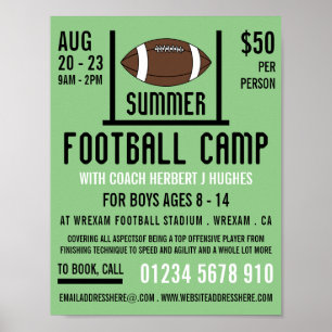 American Football & Goal Football Camp Werbung Poster