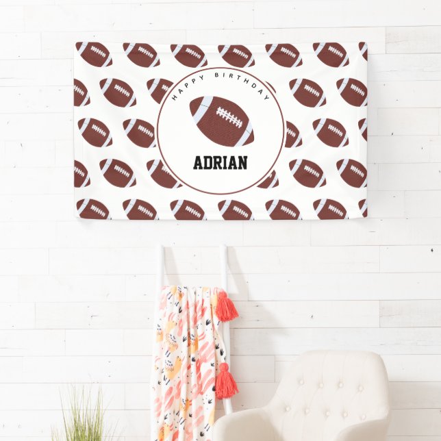 American Football Gridiron Ball Birthday Party Banner (Insitu)