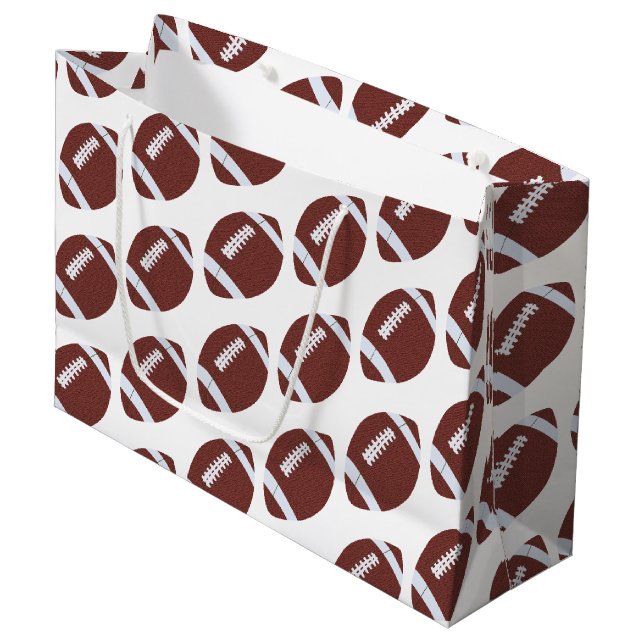 American Football Gridiron Ball Pattern Große Geschenktüte (Vorderseite Schrägansicht)