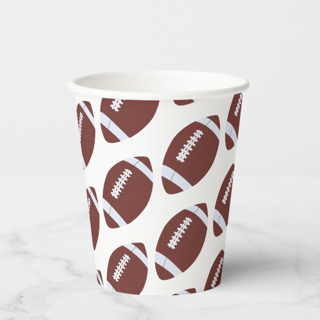 American Football Gridiron Ball Pattern Pappbecher (Vorderseite)