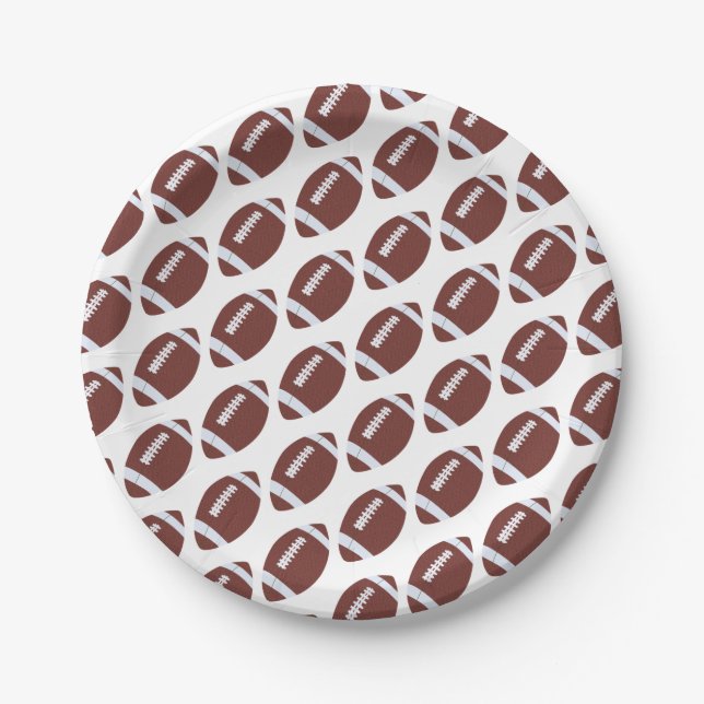 American Football Gridiron Ball Pattern Pappteller (Vorderseite)