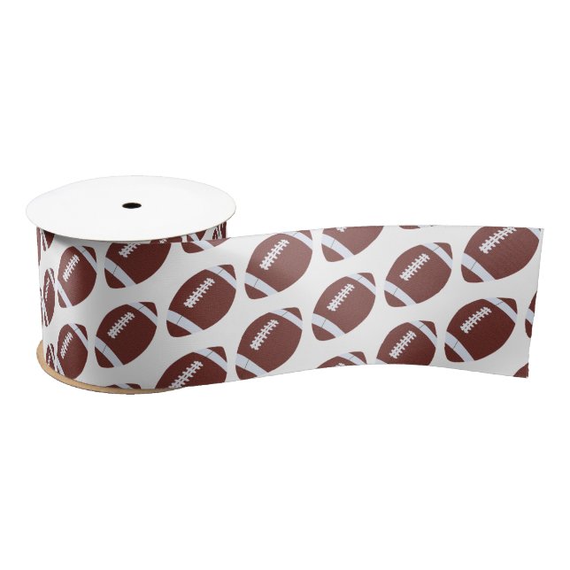 American Football Gridiron Ball Pattern Satinband (Spule)