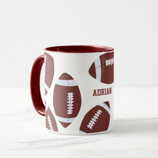 American Football Gridiron Ball Personalisiert Tasse (Vorderseite Links)