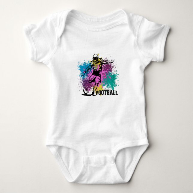 American Football Grungy Color Splashes Baby Strampler (Vorderseite)