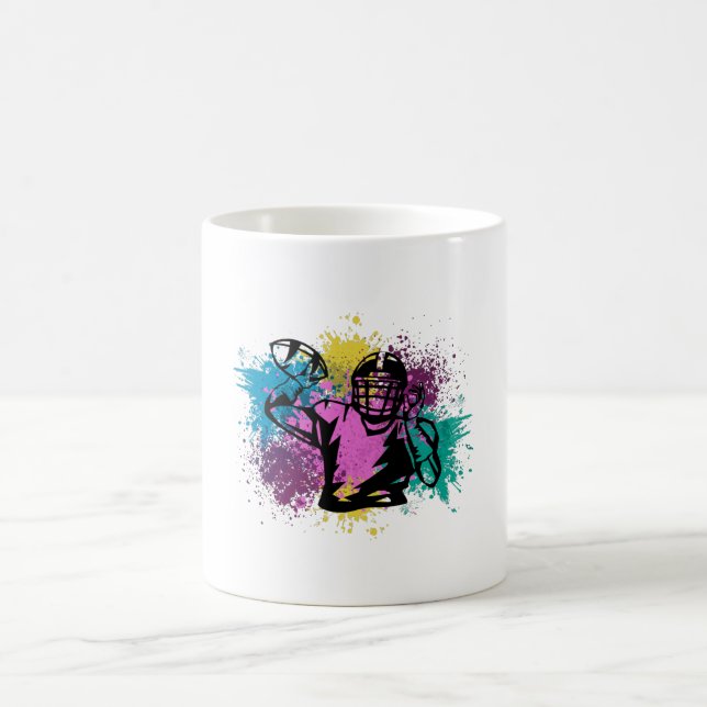 American Football Grungy Color Splashes Kaffeetasse (Mittel)