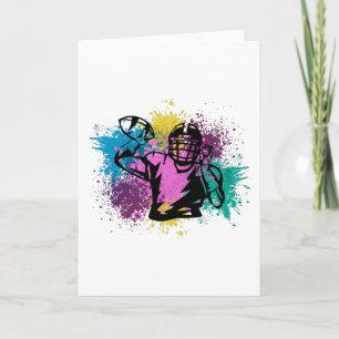 American Football Grungy Color Splashes Karte