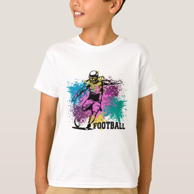 American Football Grungy Color Splashes T-Shirt (Vorderseite)