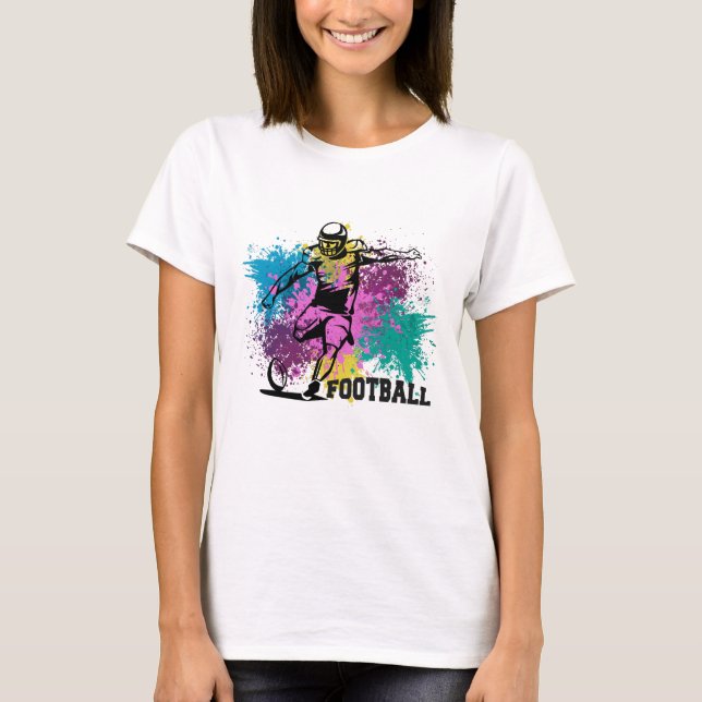 American Football Grungy Color Splashes T-Shirt (Vorderseite)