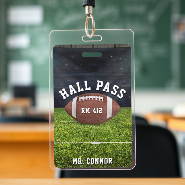 American Football Gym Teacher Student Hall Pass Ausweis (American Football Gym Teacher Student Hall Pass Badge
)