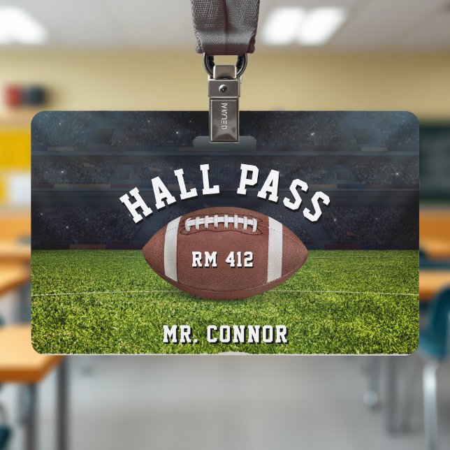 American Football Gym Teacher Student Hall Pass Ausweis (American Football Gym Teacher Student Hall Pass Badge
)